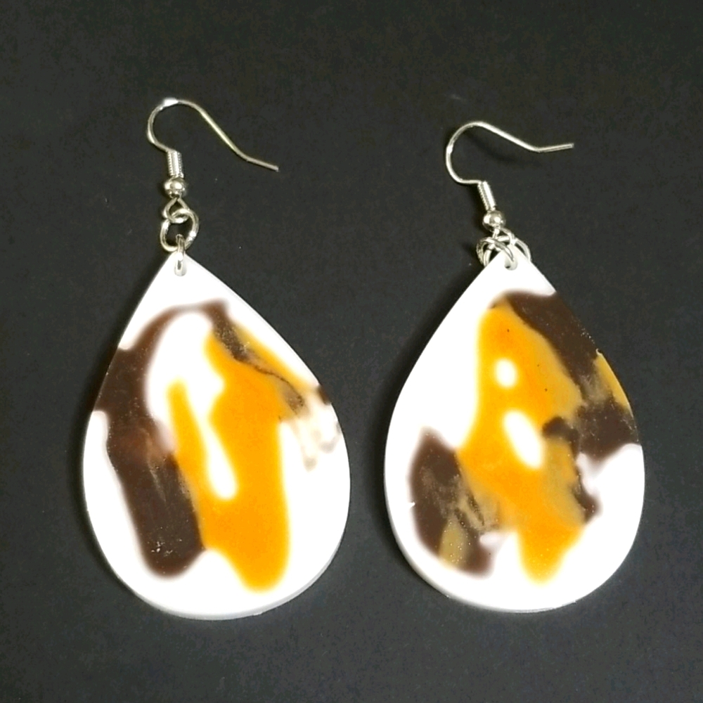 Cowhide earrings handmade